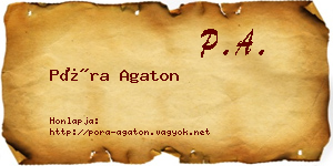 Póra Agaton névjegykártya